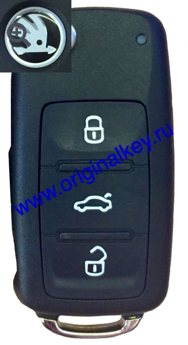 Key for Citigo 2012-2018, Rapid 2011-2018, Fabia 2011-2015, Octavia 2009-2013, Roomster 2011-2015, SuperB 2008-2018, Yeti 2010-2018
